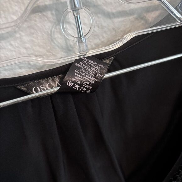 Oscar Rossa Luxury Silk Quarter Sleeve Hand Crochet Sleep Dress Large Minimalist - Picture 7 of 7